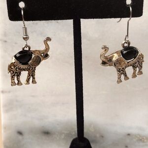 Elephant Vintage Ethnic Tribal Elephant Boho Pendant Drop Earrings